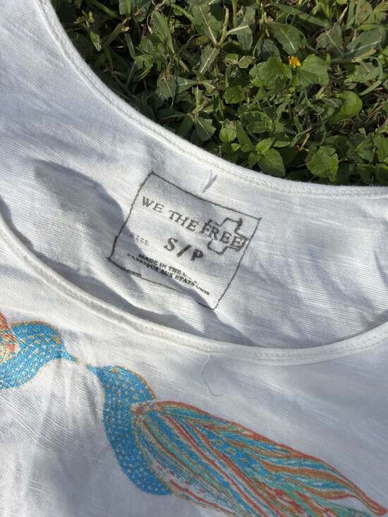 We The Free Free People Bird Graphic Slub Knit T-Shirt Size S - Picture 3 of 5